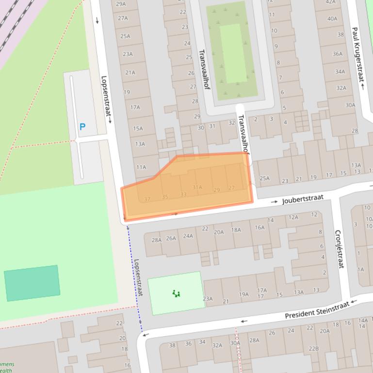 Kaart van postcodegebied 2312ZK.