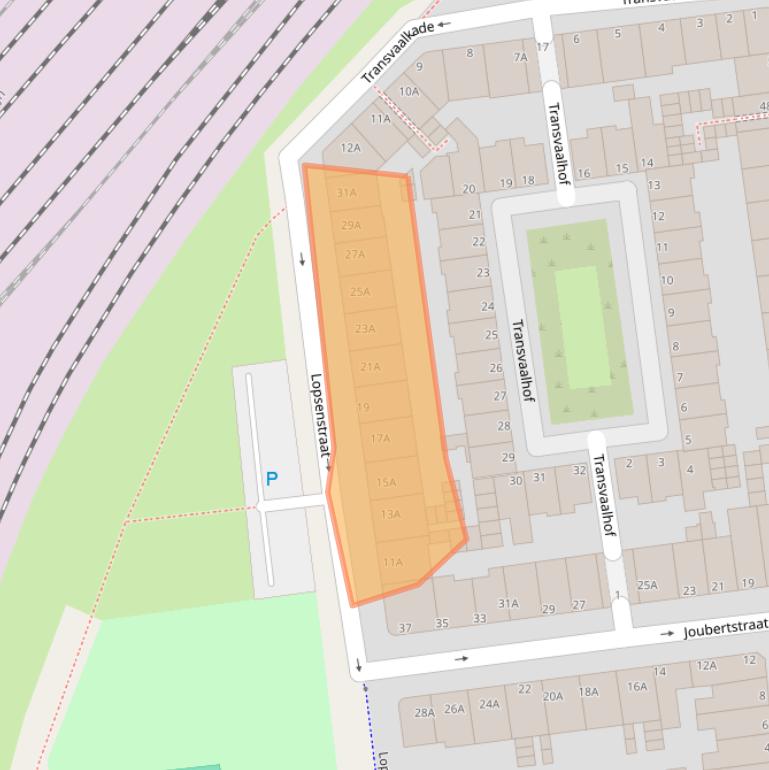 Kaart van postcodegebied 2312ZX.