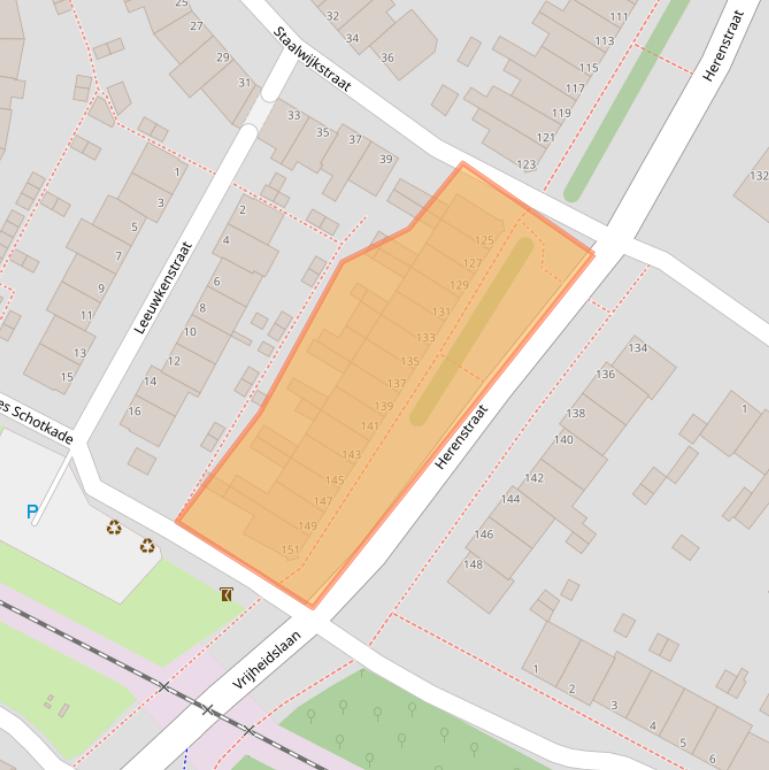 Kaart van postcodegebied 2313AJ.