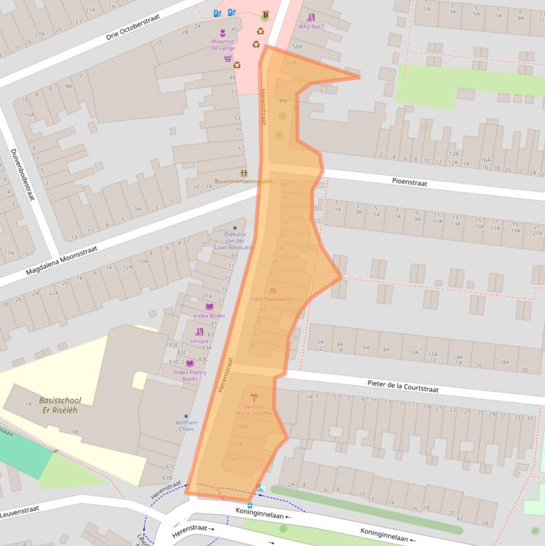 Kaart van postcodegebied 2313AM.