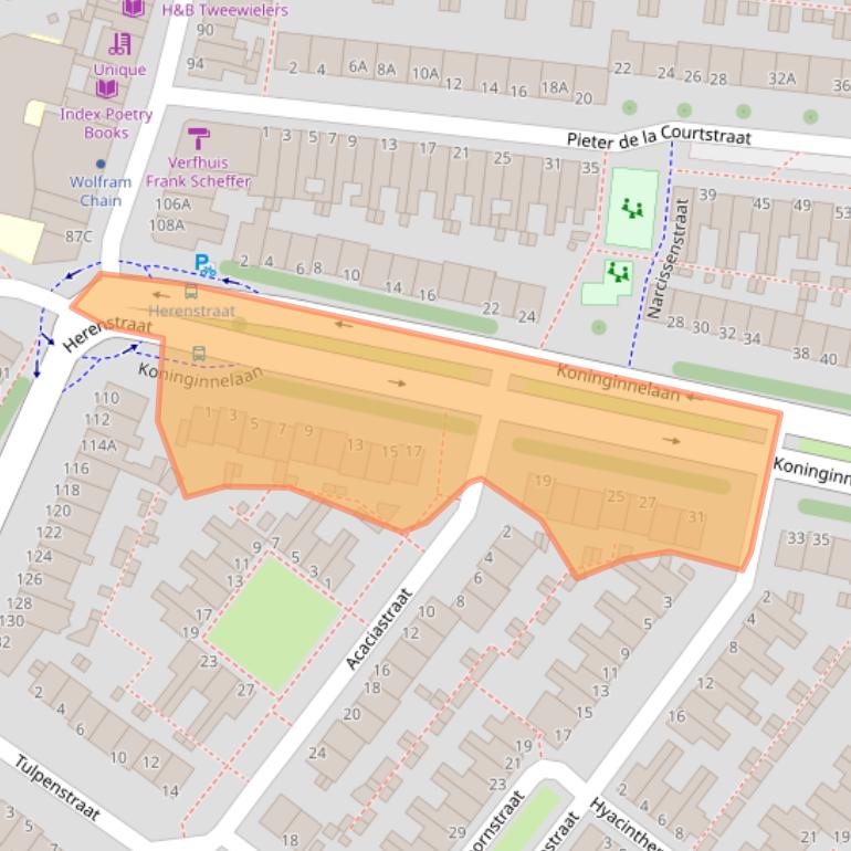 Kaart van postcodegebied 2313AP.