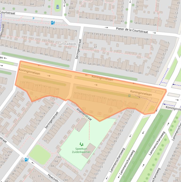 Kaart van postcodegebied 2313AR.