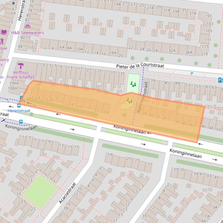 Kaart van postcodegebied 2313AS.