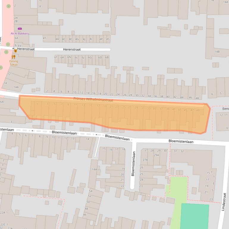 Kaart van postcodegebied 2313AV.