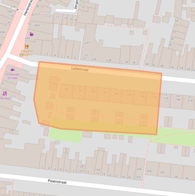 Kaart van postcodegebied 2313BC.