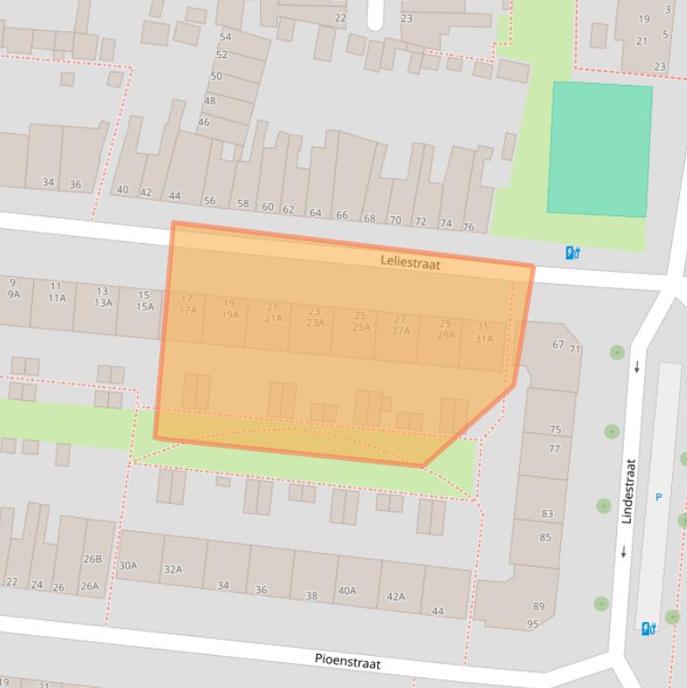 Kaart van postcodegebied 2313BD.