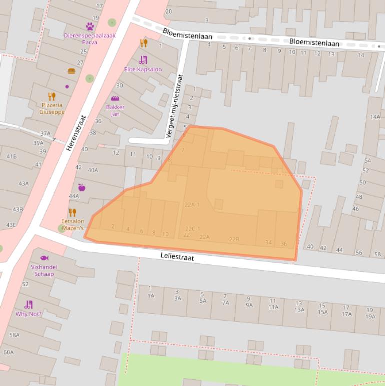 Kaart van postcodegebied 2313BG.