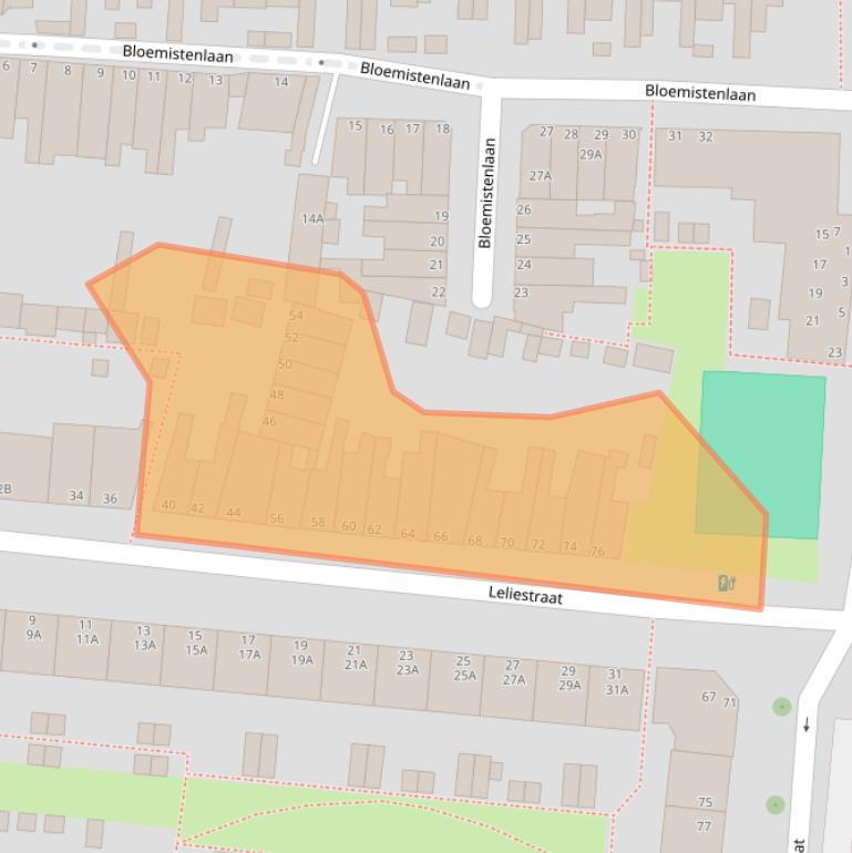 Kaart van postcodegebied 2313BH.