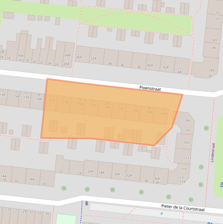 Kaart van postcodegebied 2313BL.