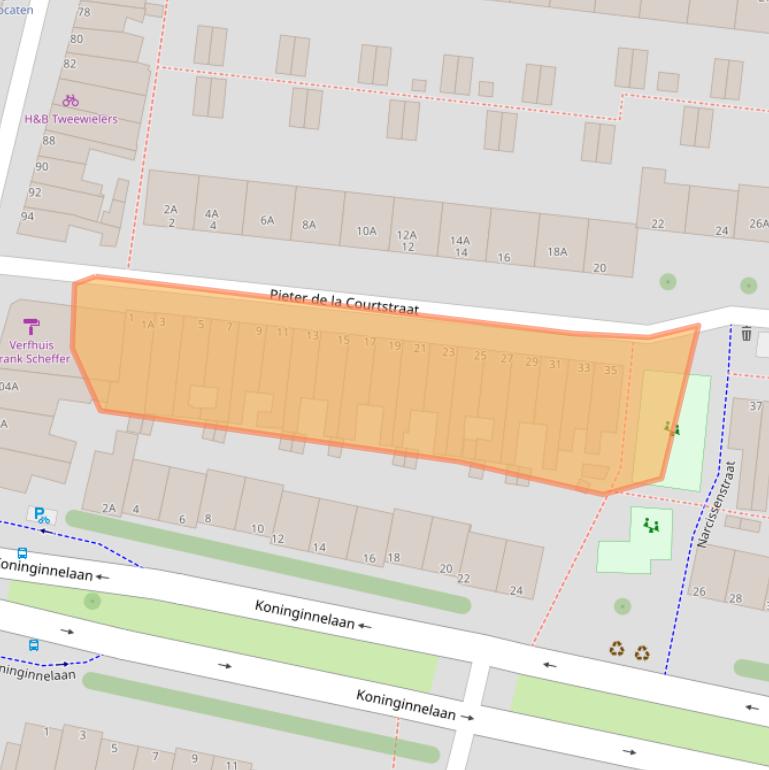 Kaart van postcodegebied 2313BP.