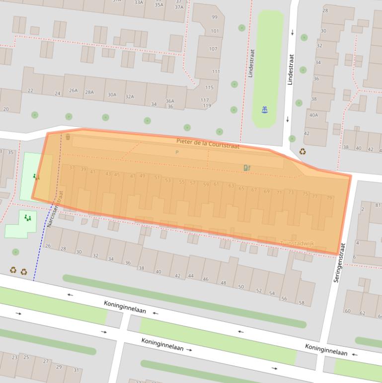 Kaart van postcodegebied 2313BR.