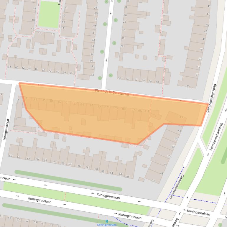 Kaart van postcodegebied 2313BS.