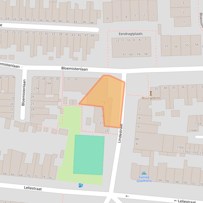 Kaart van postcodegebied 2313BX.