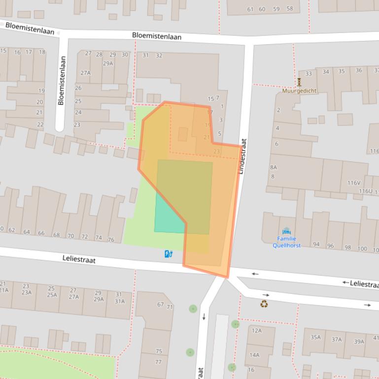 Kaart van postcodegebied 2313BZ.