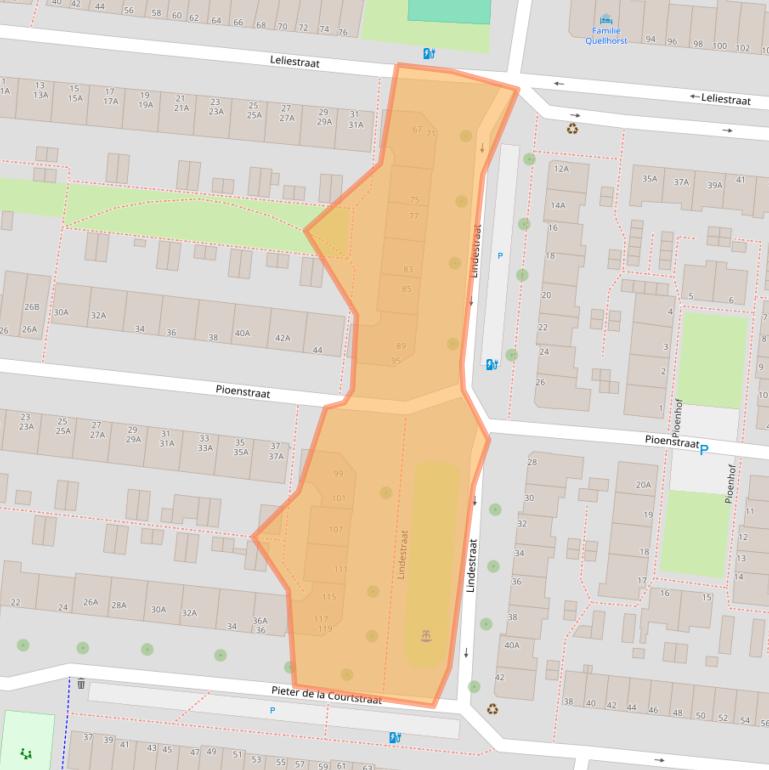 Kaart van postcodegebied 2313CA.