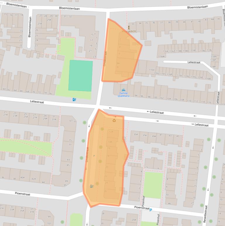 Kaart van postcodegebied 2313DA.