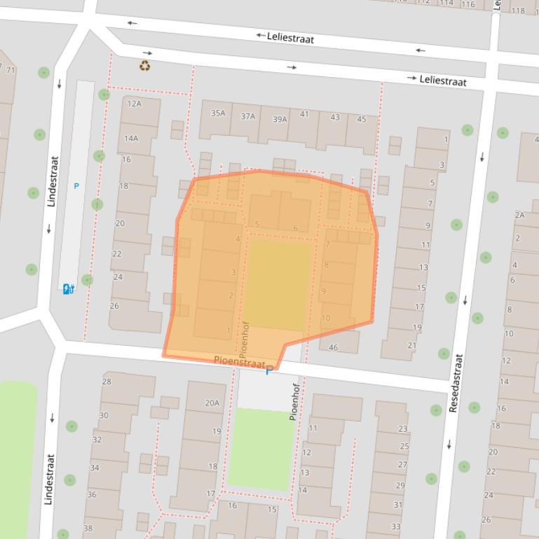 Kaart van postcodegebied 2313DC.