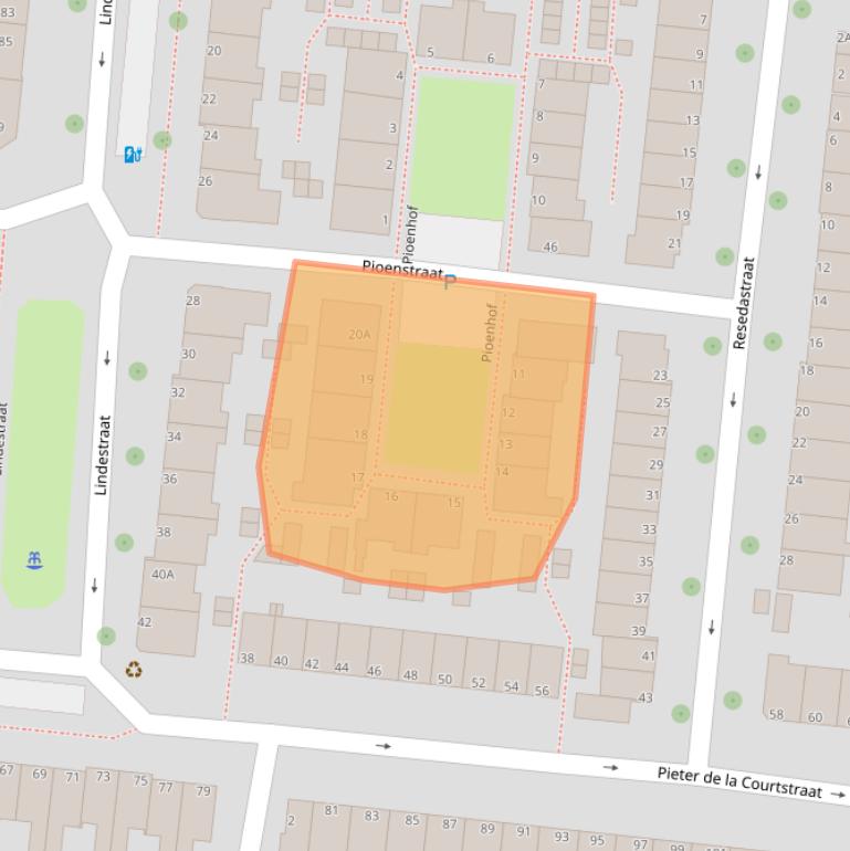 Kaart van postcodegebied 2313DD.