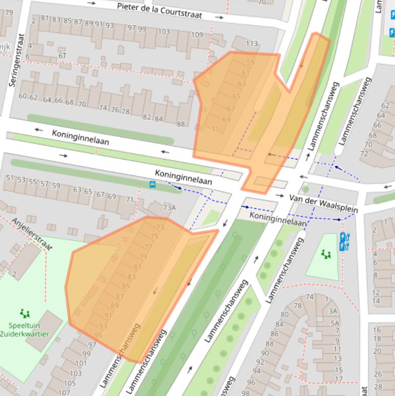 Kaart van postcodegebied 2313DK.