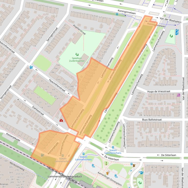Kaart van postcodegebied 2313DL.