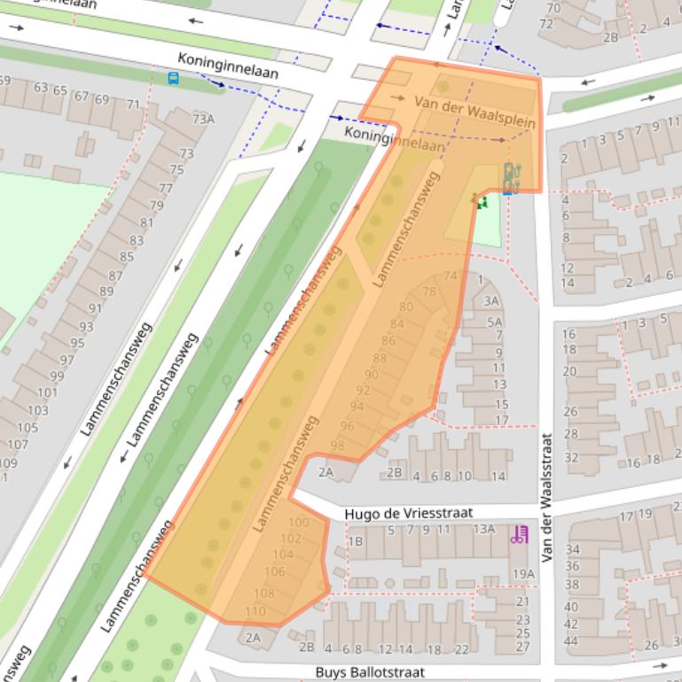 Kaart van postcodegebied 2313DP.