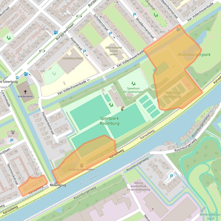 Kaart van postcodegebied 2313DW.