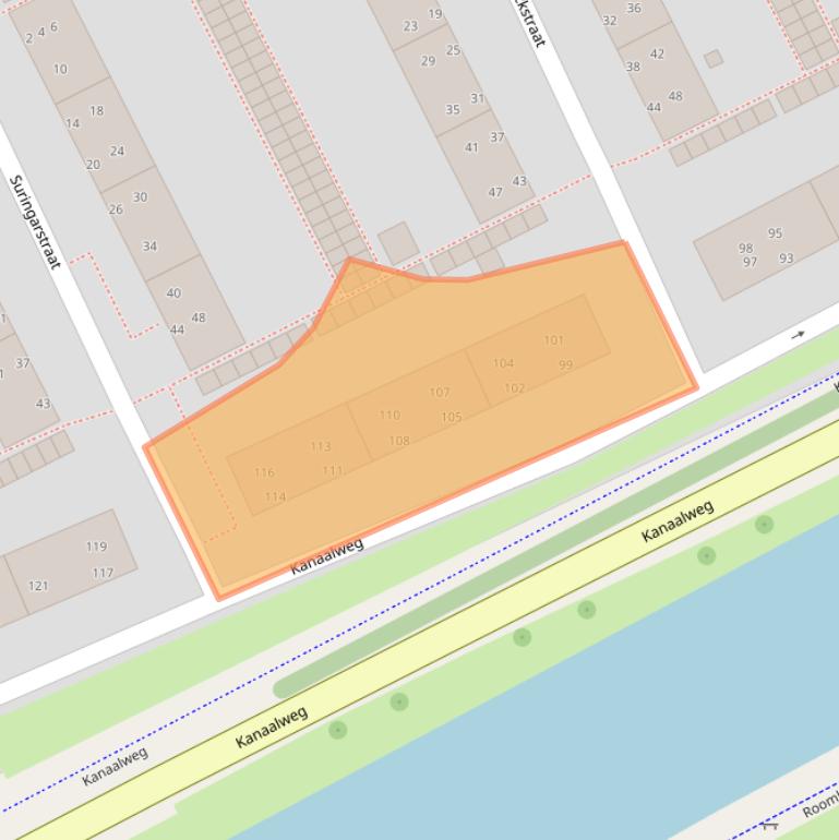 Kaart van postcodegebied 2313DX.