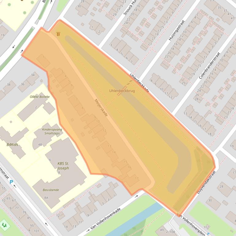 Kaart van postcodegebied 2313EG.