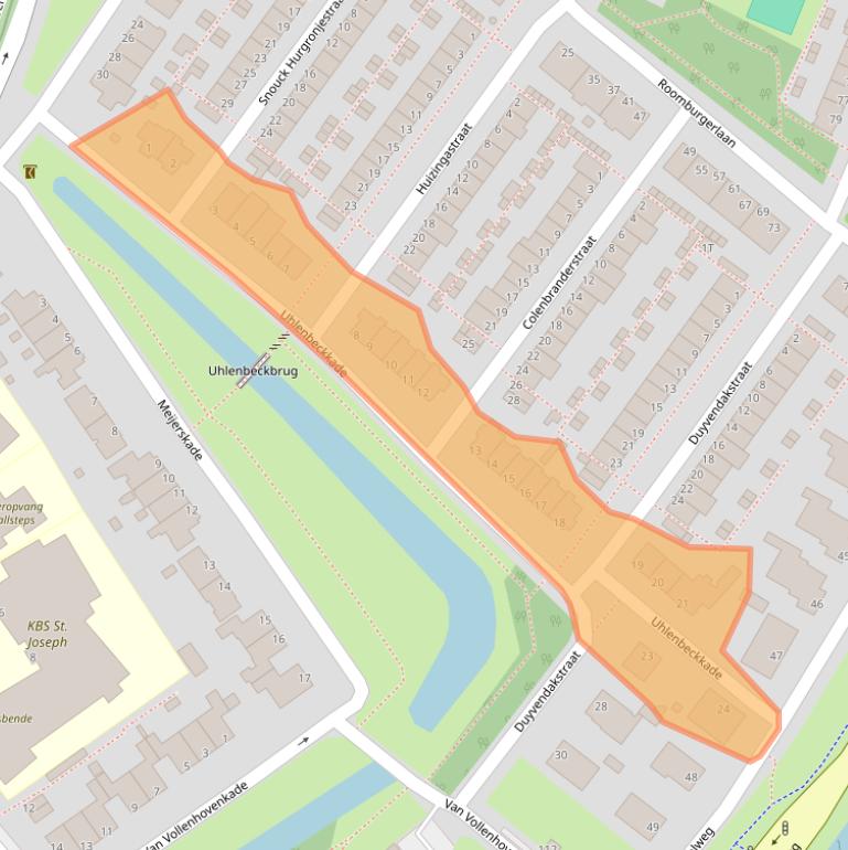 Kaart van postcodegebied 2313EH.