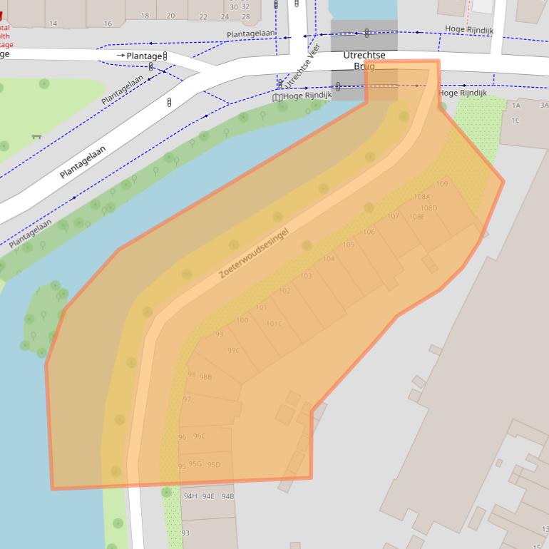 Kaart van postcodegebied 2313EN.