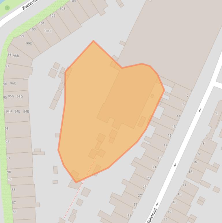 Kaart van postcodegebied 2313EZ.