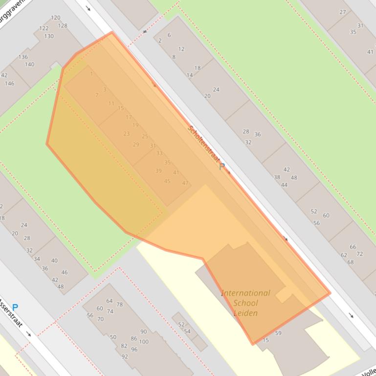 Kaart van postcodegebied 2313GK.