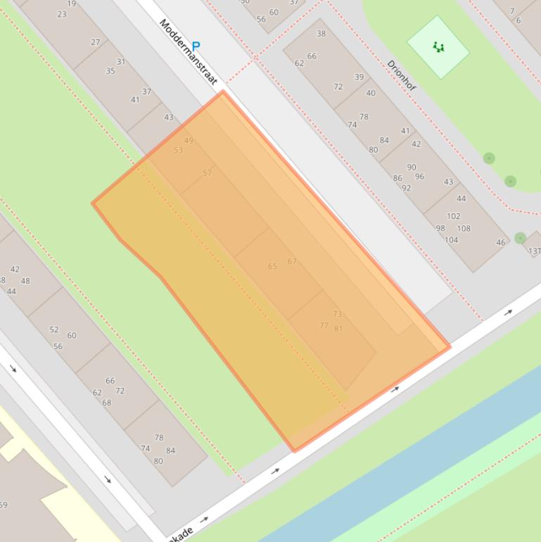 Kaart van postcodegebied 2313GP.