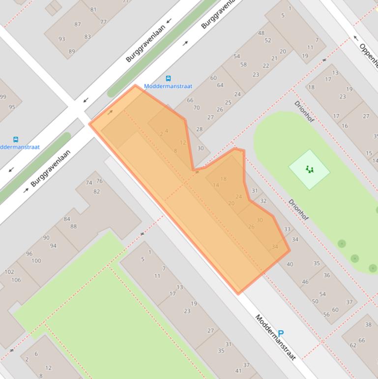 Kaart van postcodegebied 2313GR.