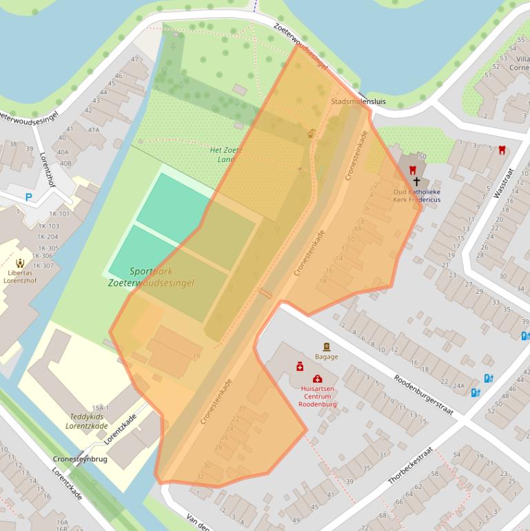 Kaart van postcodegebied 2313GX.