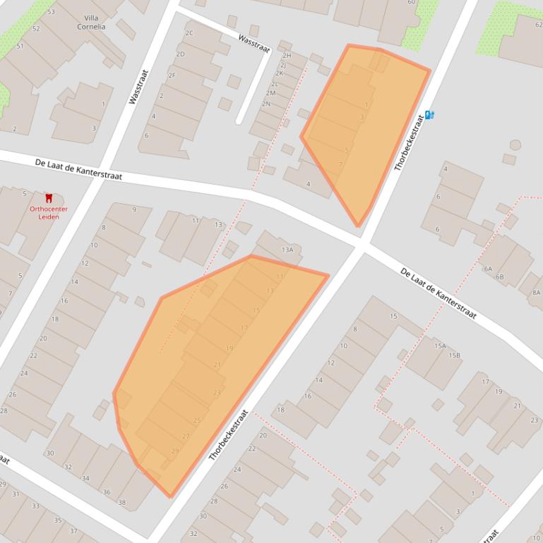 Kaart van postcodegebied 2313HC.