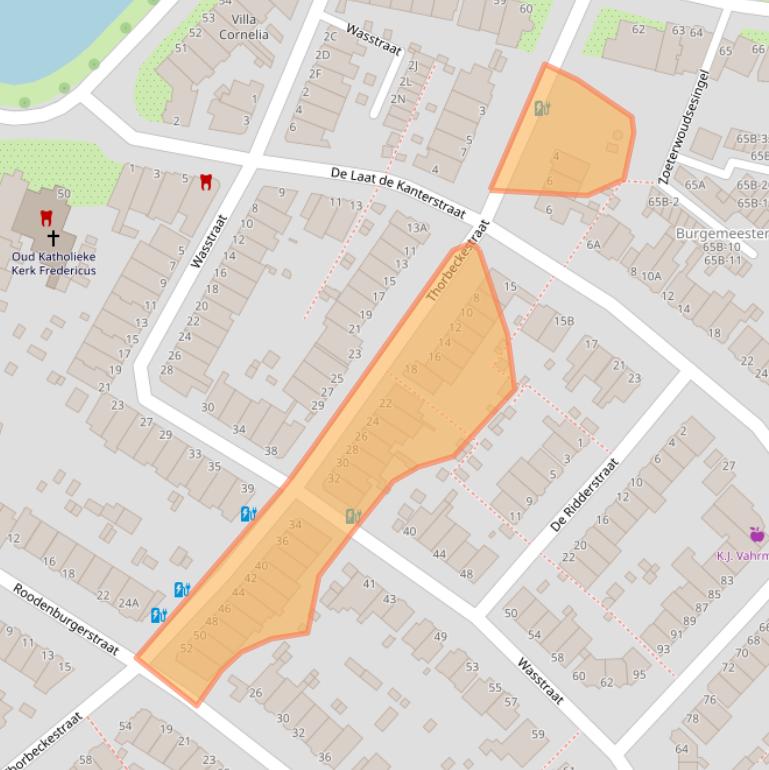 Kaart van postcodegebied 2313HE.