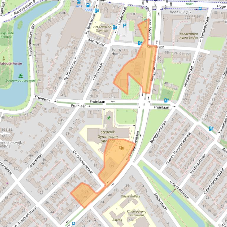 Kaart van postcodegebied 2313HM.