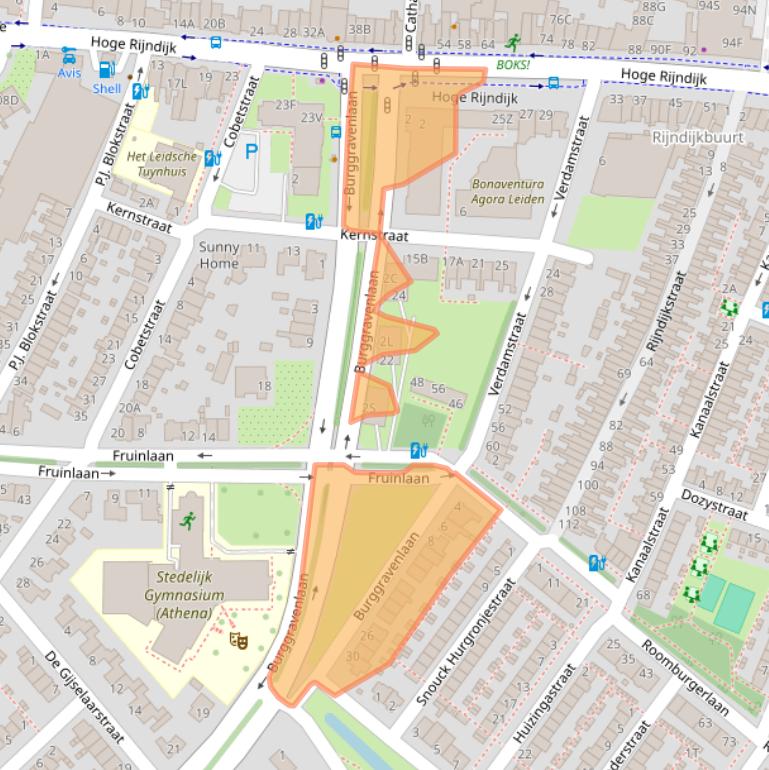 Kaart van postcodegebied 2313HV.