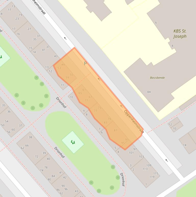 Kaart van postcodegebied 2313JD.