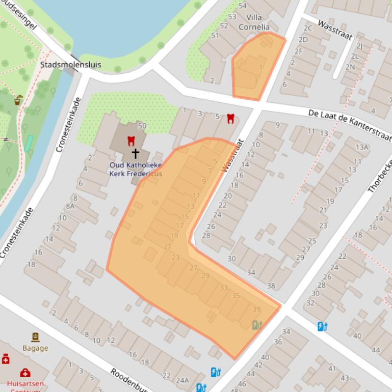 Kaart van postcodegebied 2313JG.