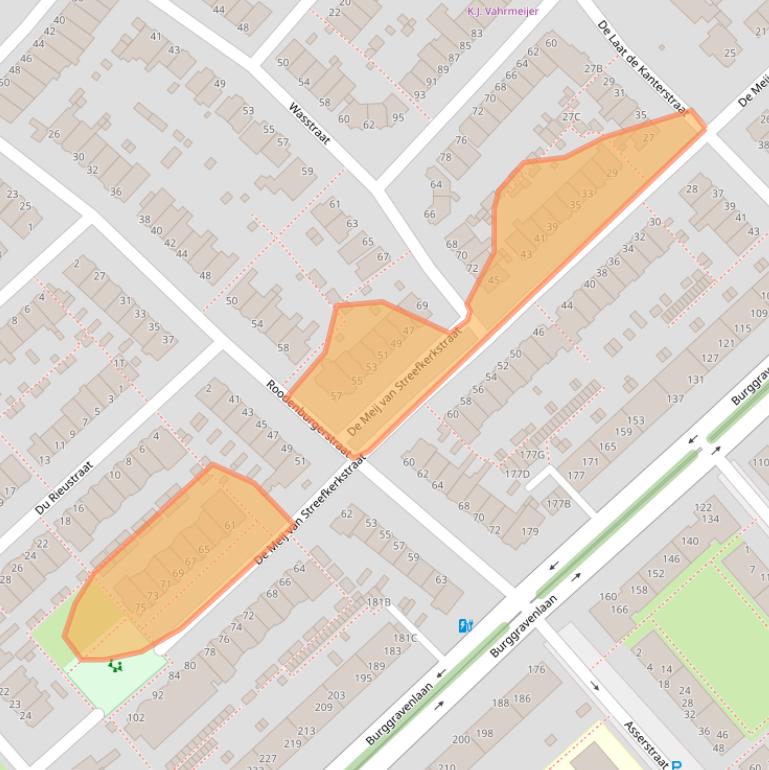 Kaart van postcodegebied 2313JM.
