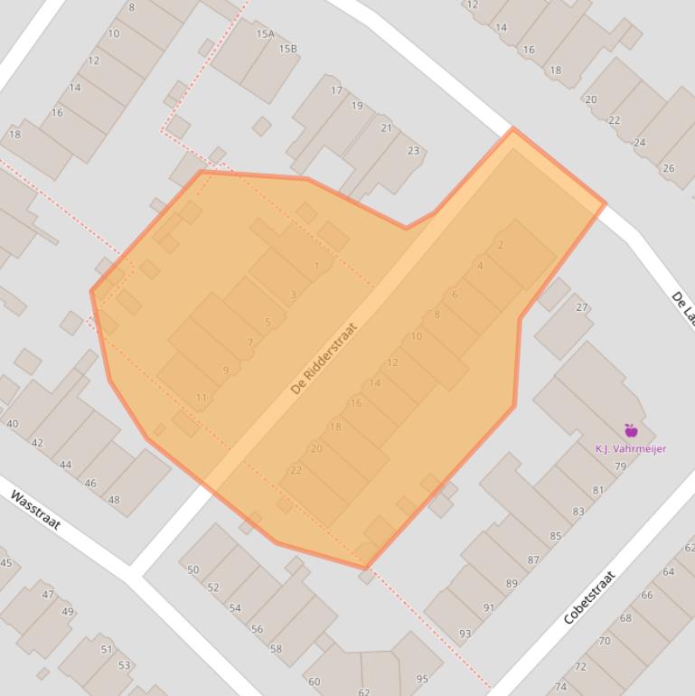 Kaart van postcodegebied 2313JR.
