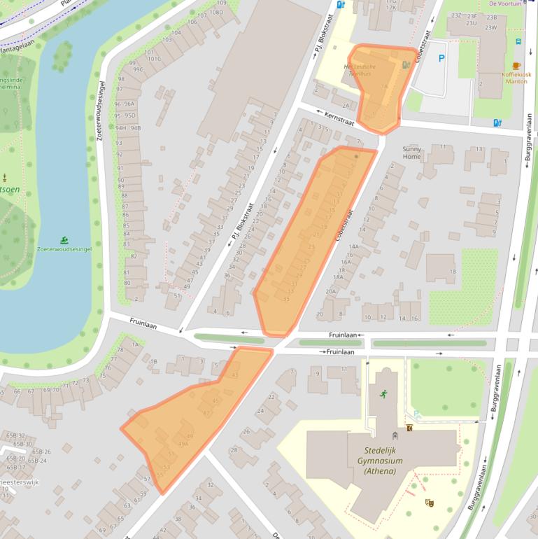 Kaart van postcodegebied 2313KA.