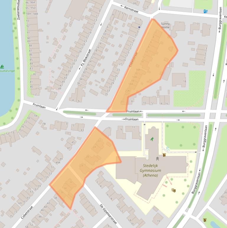 Kaart van postcodegebied 2313KC.