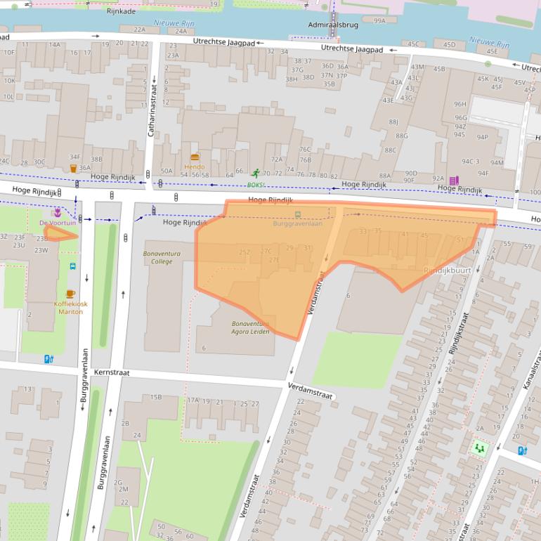 Kaart van postcodegebied 2313KG.