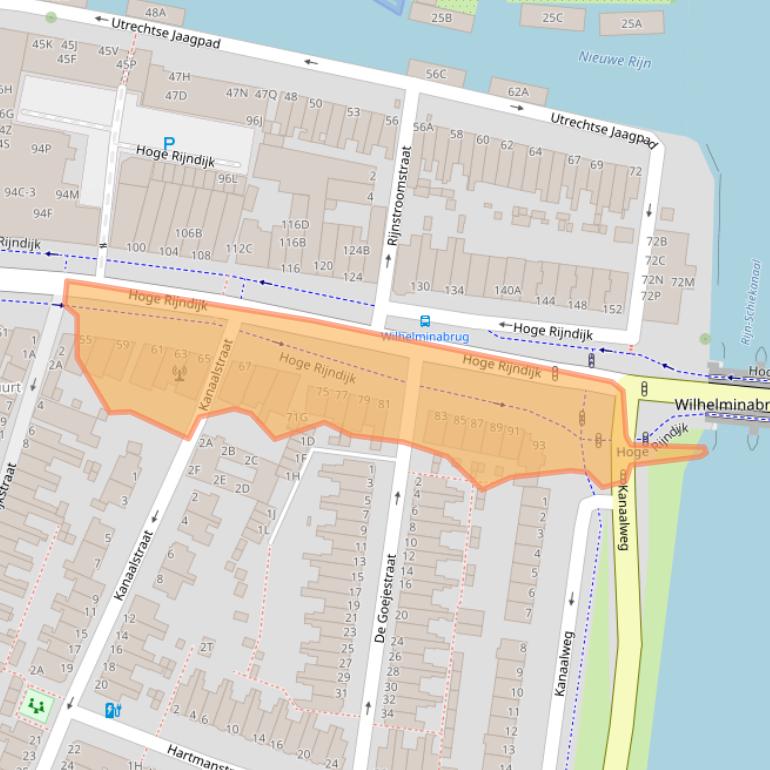 Kaart van postcodegebied 2313KH.