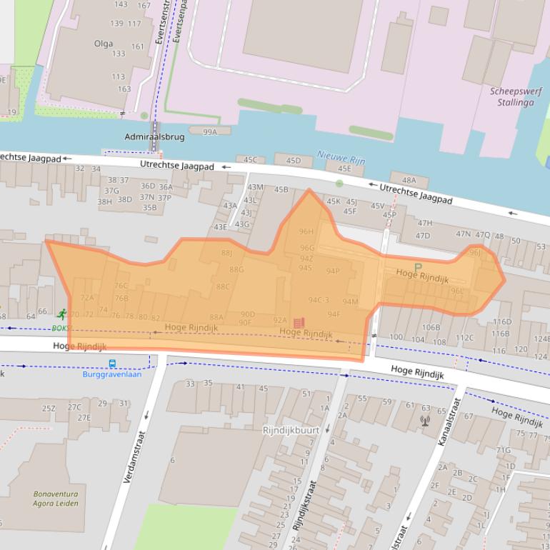 Kaart van postcodegebied 2313KL.