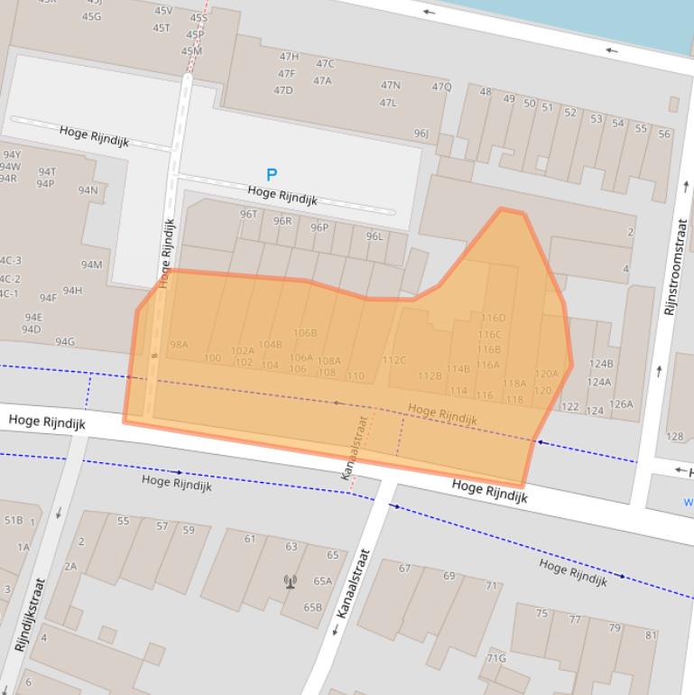 Kaart van postcodegebied 2313KM.