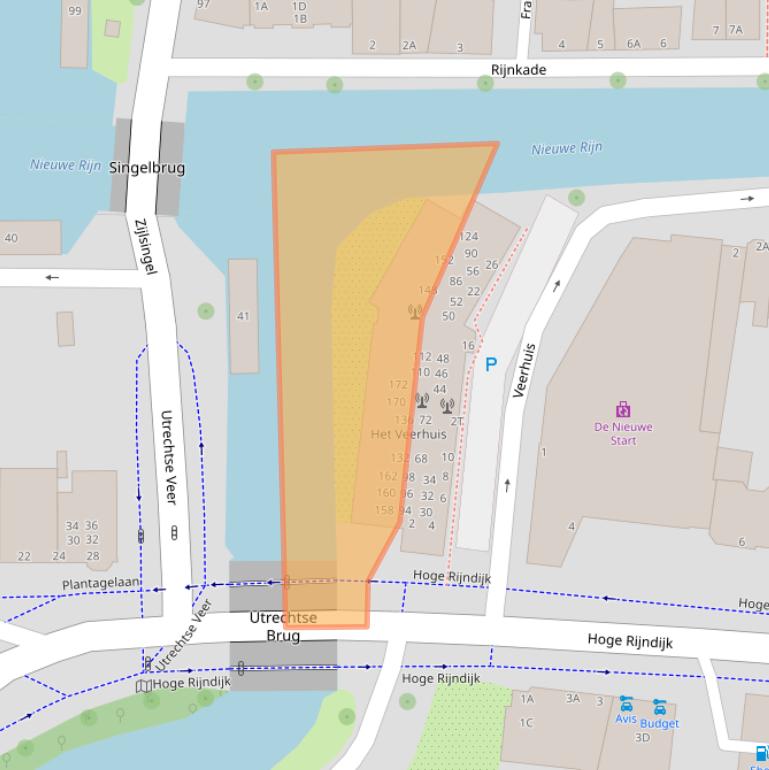 Kaart van postcodegebied 2313KV.